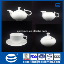 Regalo de devolución de boda hueso fino Conjunto de café blanco de China con azúcar y tarro de crema